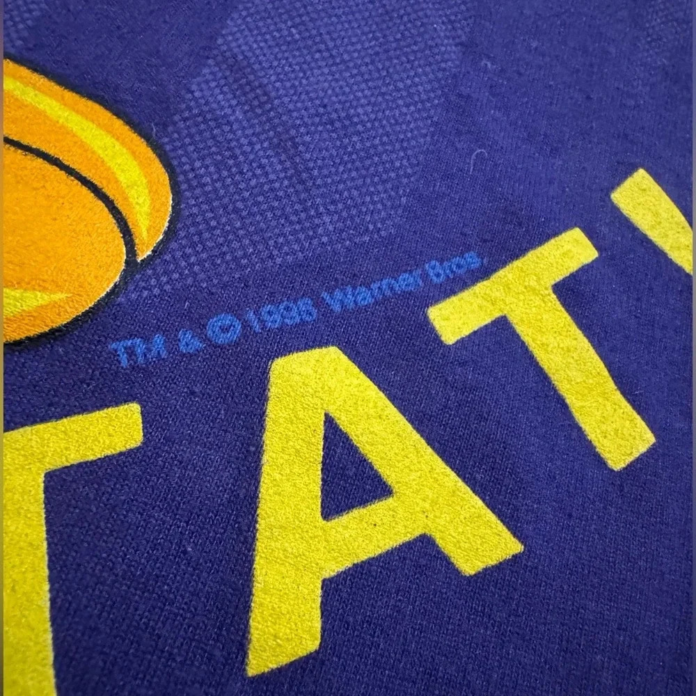 1998 Tweety Bird Looney Tunes Vintage Oversized Purple Tee XL Unisex Warner Bros - Picture 3 of 10